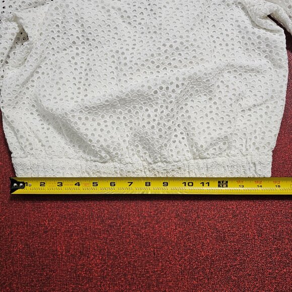 Everlane The Eyelet Cotton Blouse S White Coquette Feminine Cottagecore NWT - Picture 8 of 12